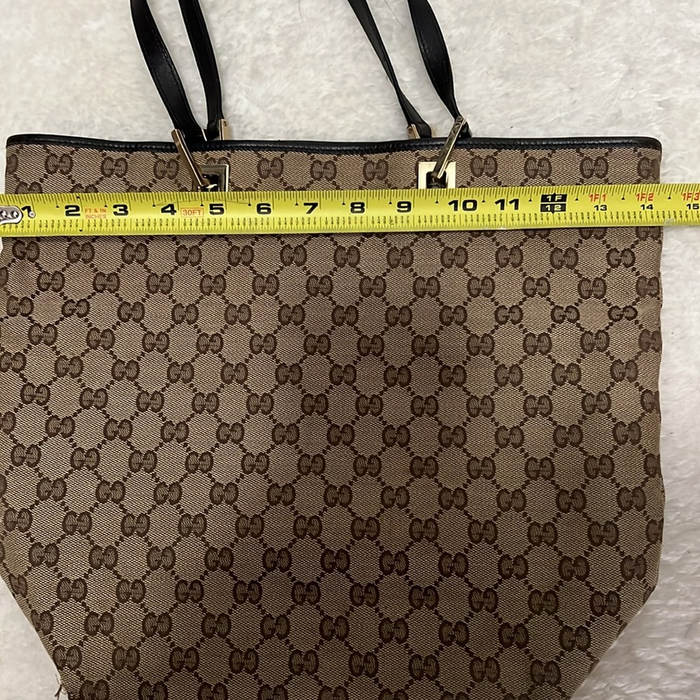 Authentic Gucci Brown and Black Monogram Tote Bag - Picture 10 of 12